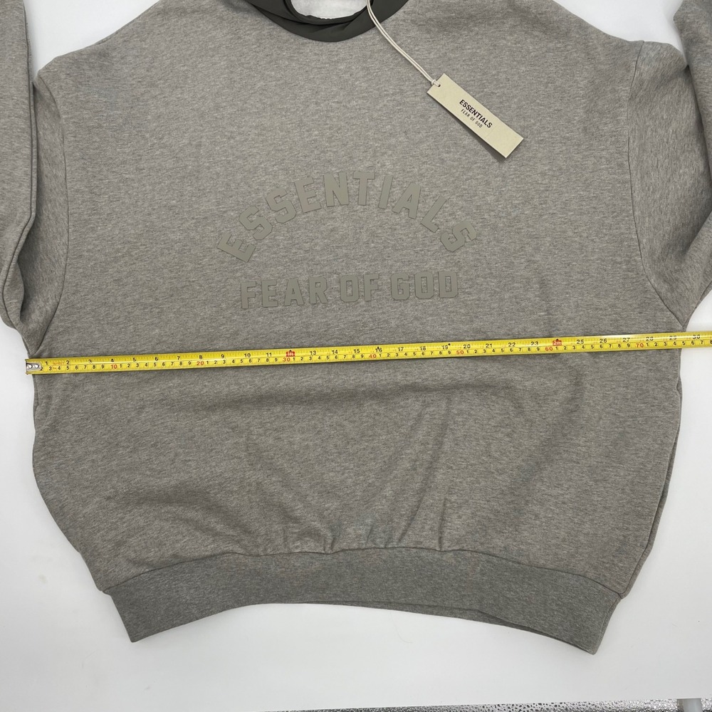 Fear of God Essentials Hoodie Mens XL Grey Contrast Hood Gorpcore Luxury NWT - Picture 13 of 16